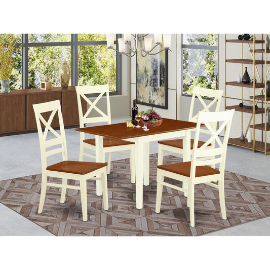 Dining Room Set Buttermilk & Cherry NDQU5 - WHI - W By East West Furniture | Dining Sets | Modishstore