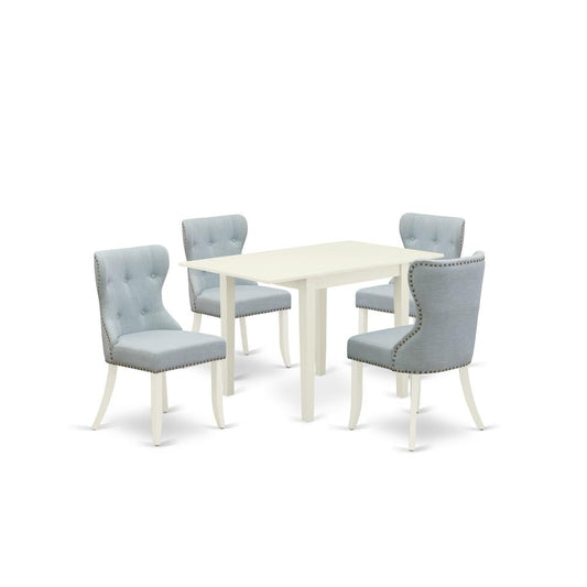 A Wooden Dining Table Set Of 4 Amazing Dining Chairs And Dining Table By East West Furniture | Dining Sets | Modishstore