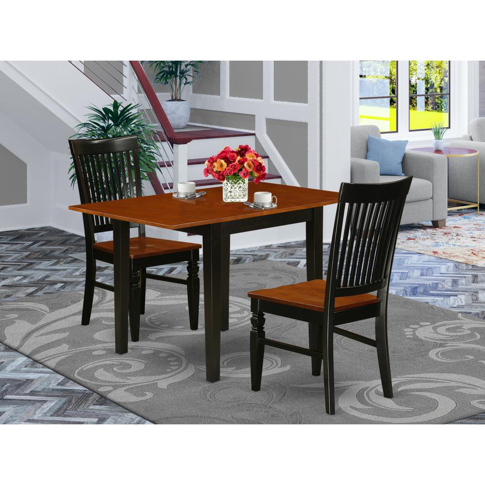 Dining Room Set Black & Cherry NDWE3-BCH-W By East West Furniture | Dining Sets | Modishstore