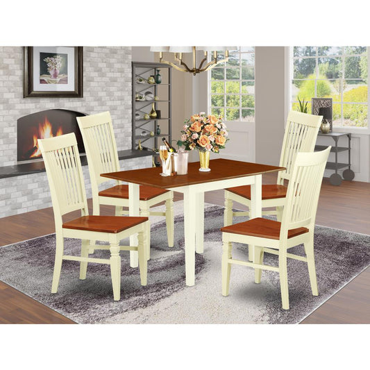 Dining Room Set Buttermilk & Cherry NDWE5 - WHI - W By East West Furniture | Dining Sets | Modishstore
