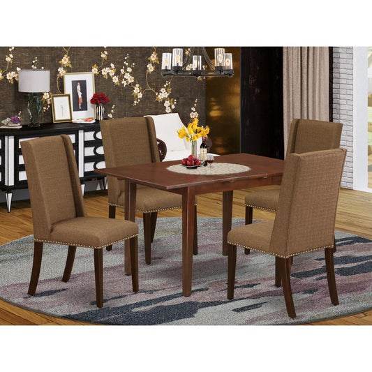 Dining Room Set Mahogany NFFL5-MAH-18 By East West Furniture | Dining Sets | Modishstore