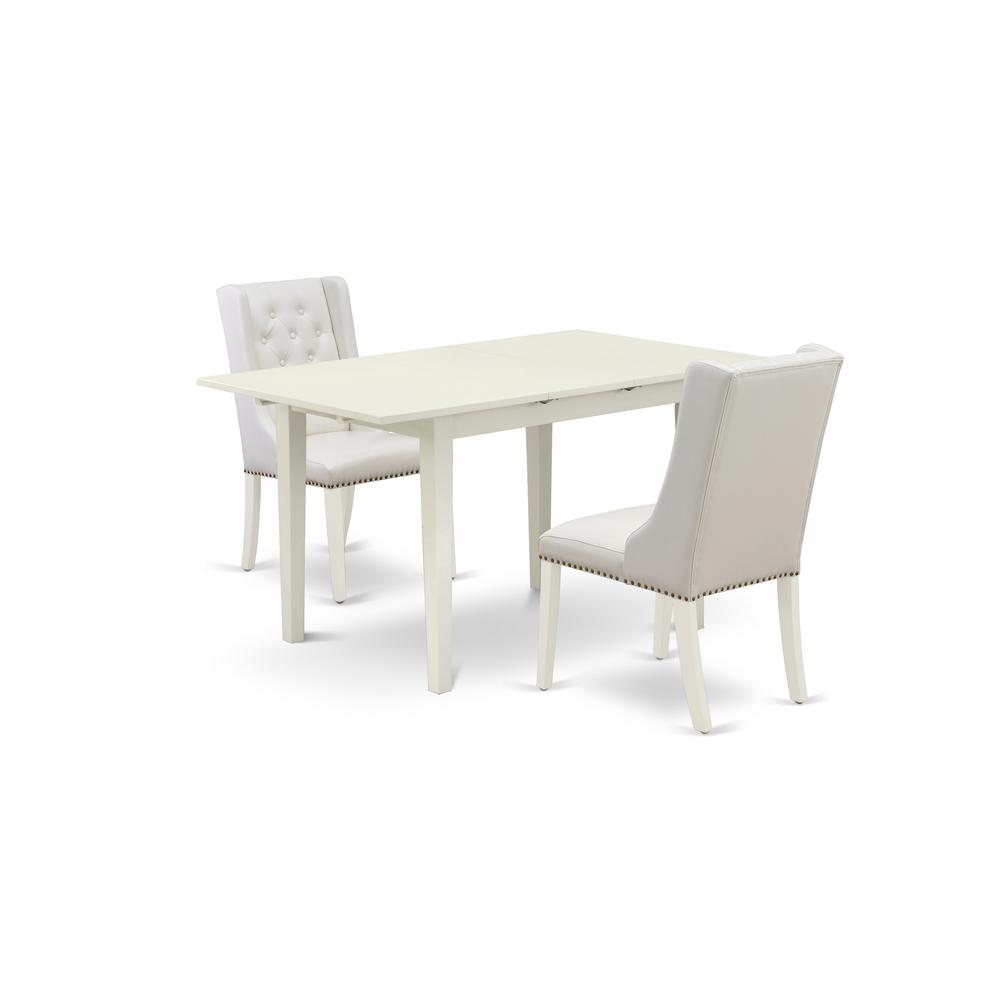 3-Pc Kitchen Table Set Includes 1 Dining Table And 2 Cream Dining Chairs By East West Furniture | Dining Sets | Modishstore - 4