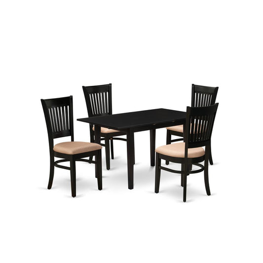 Dining Table - Dining Chairs NFVA5 - BLK - C By East West Furniture | Dining Sets | Modishstore