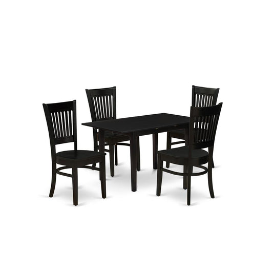Dining Table - Dining Chairs NFVA5 - BLK - W By East West Furniture | Dining Sets | Modishstore