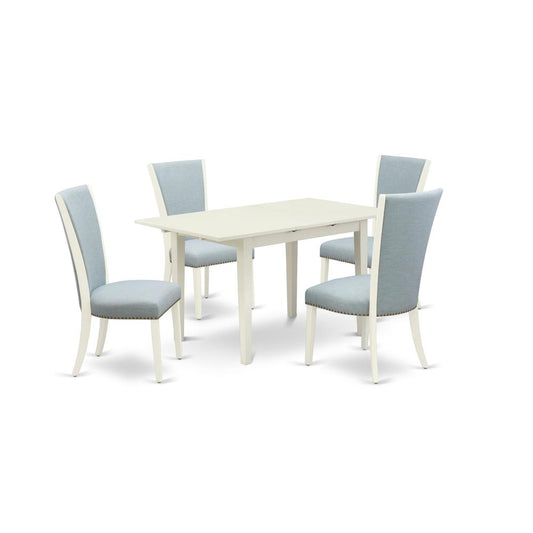 A Wooden Dining Table Set Of 4 Wonderful Dining Chairs With Dinner Table By East West Furniture | Dining Sets | Modishstore