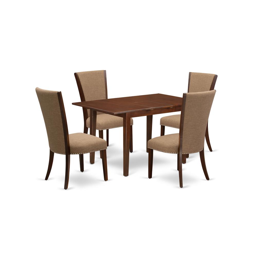 A Wooden Dining Table Set Of 4 Wonderful Dining Chairs With Dinner Table By East West Furniture | Dining Sets | Modishstore - 4