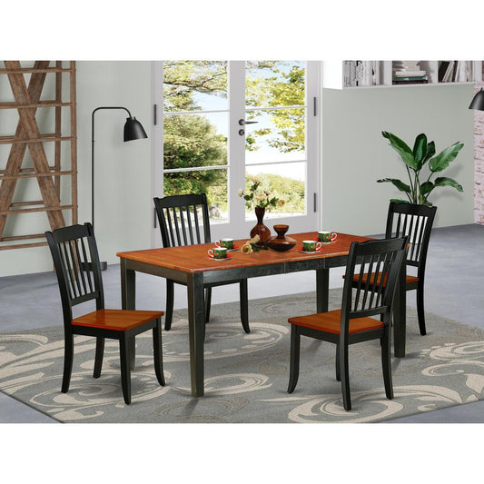 Dining Room Set Black & Cherry NIDA5-BCH-W By East West Furniture | Dining Sets | Modishstore