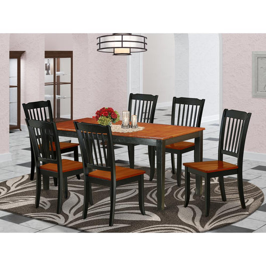 Dining Room Set Black & Cherry NIDA7-BCH-W By East West Furniture | Dining Sets | Modishstore