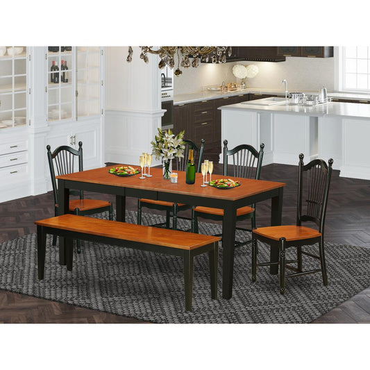 Dining Room Set Black & Cherry NIDO6-BCH-W By East West Furniture | Dining Sets | Modishstore