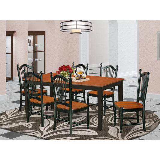 Dining Room Set Black & Cherry NIDO7-BCH-W By East West Furniture | Dining Sets | Modishstore