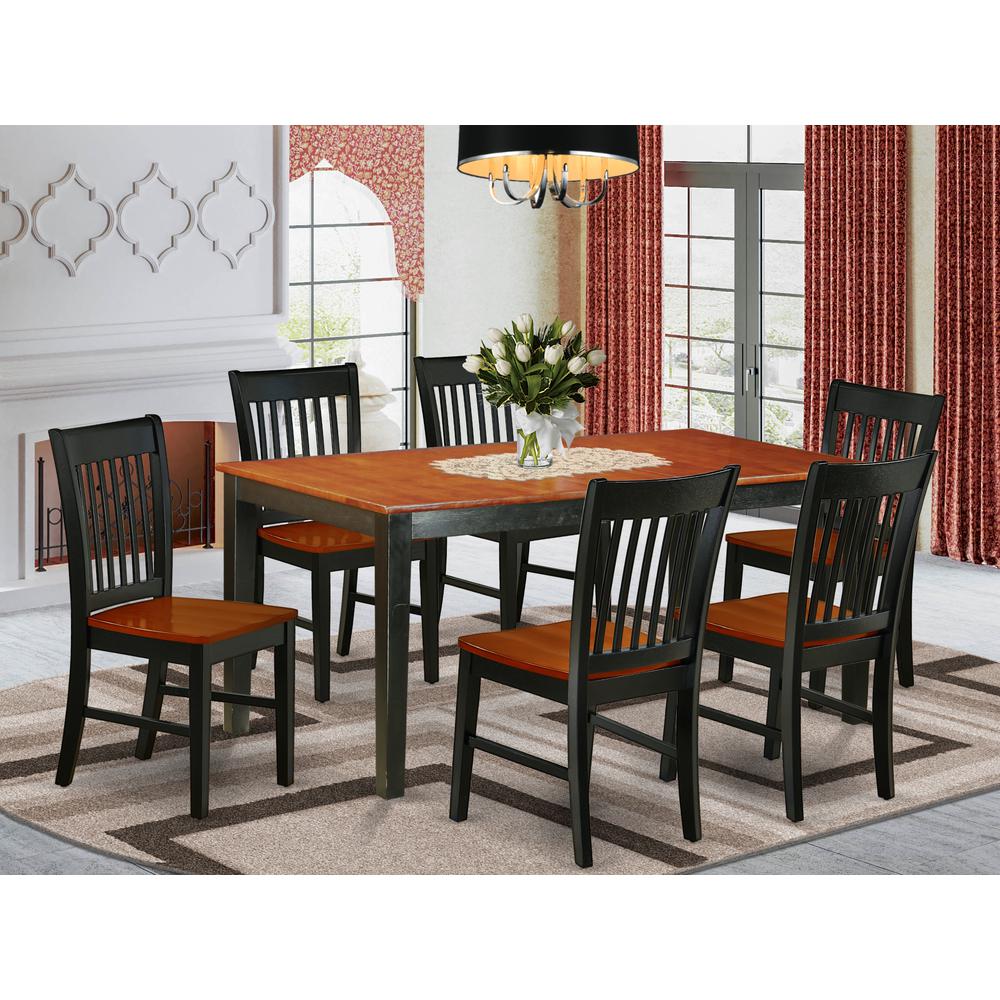 Dining Room Set Black & Cherry NINO7-BCH-W By East West Furniture | Dining Sets | Modishstore