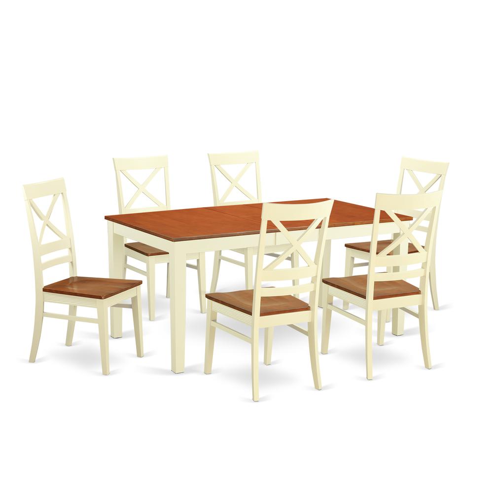 Dining Room Sets For 6 -Kitchen Dinette Table And 6 Dining Chairs By East West Furniture | Dining Sets | Modishstore - 2
