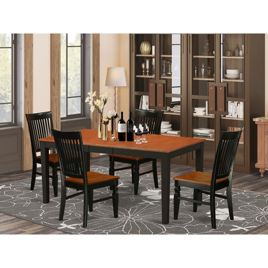 Dining Room Set Black & Cherry NIWE5-BCH-W By East West Furniture | Dining Sets | Modishstore