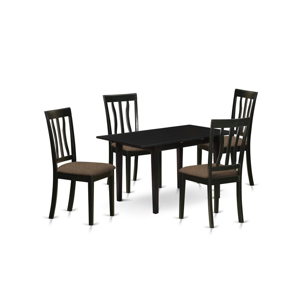 Dining Table - Dining Chairs NOAN5 - BLK - C By East West Furniture | Dining Sets | Modishstore