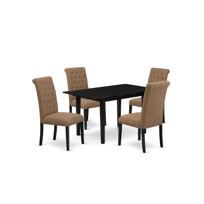 Dining Table - Dining Chairs NOBR5 - BLK - 17 By East West Furniture | Dining Sets | Modishstore