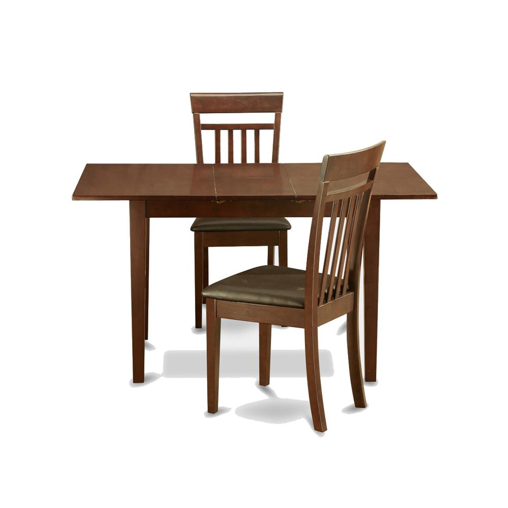 3 Pc Small Kitchen Table Set - Table With Leaf And 2 Kitchen Chairs By East West Furniture | Dining Sets | Modishstore - 2