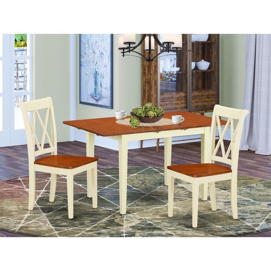 Dining Room Set Buttermilk & Cherry NOCL3-BMK-W By East West Furniture | Dining Sets | Modishstore