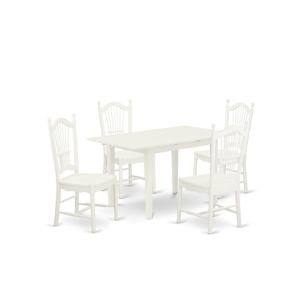 Dining Table - Dining Chairs NODO5 - LWH - W By East West Furniture | Dining Sets | Modishstore