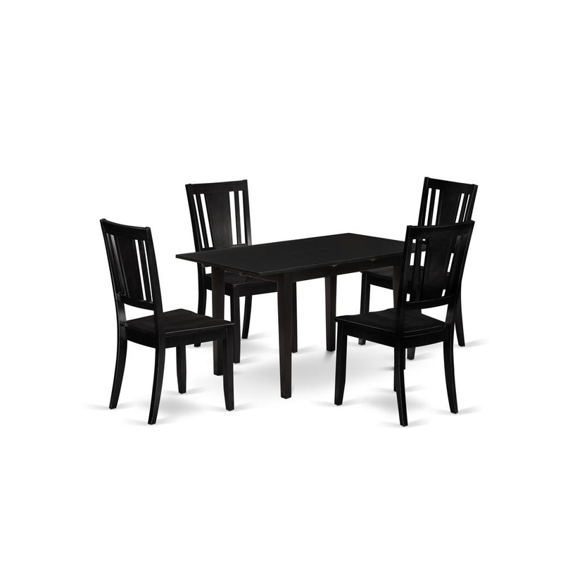 Dining Table - Dining Chairs NODU5 - BLK - W By East West Furniture | Dining Sets | Modishstore