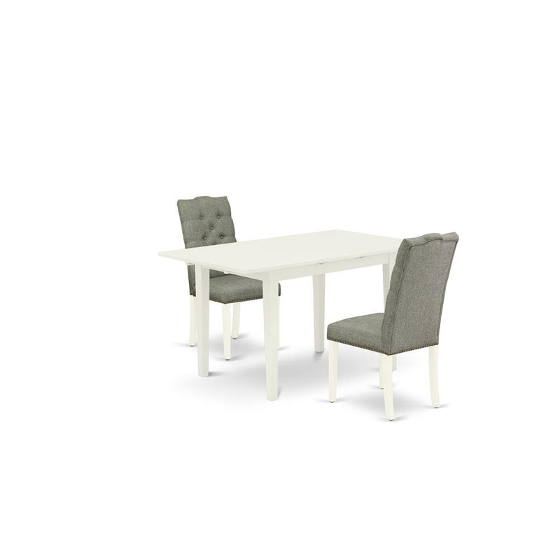 Dining Table - Parson Chairs NOEL3 - LWH - 07 By East West Furniture | Dining Sets | Modishstore