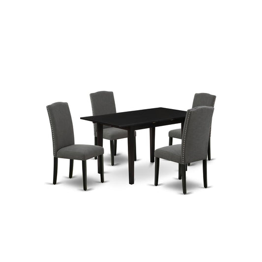 Dining Table - Parson Chairs NOEN5 - BLK - 20 By East West Furniture | Dining Sets | Modishstore