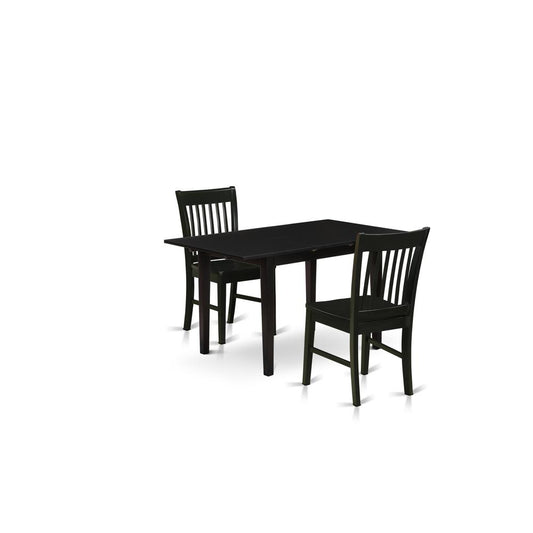 Dining Table - Dining Chairs NOFK3 - BLK - W By East West Furniture | Dining Sets | Modishstore