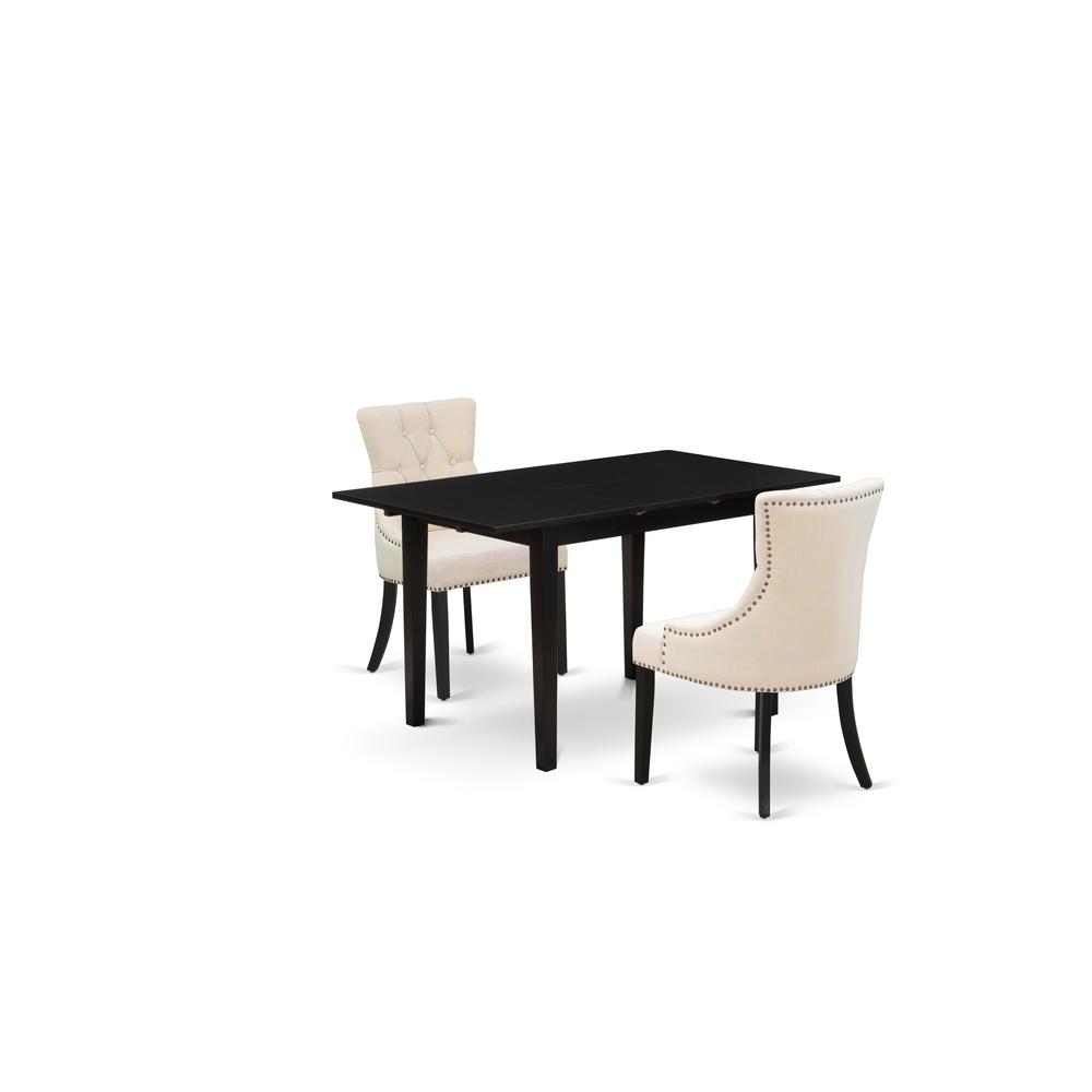 Dining Table - Parson Chairs NOFR3 - BLK - 02 By East West Furniture | Dining Sets | Modishstore