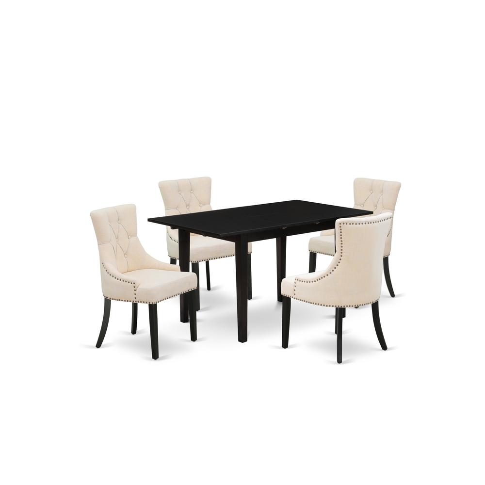 Dining Table - Parson Chairs NOFR5 - BLK - 02 By East West Furniture | Dining Sets | Modishstore
