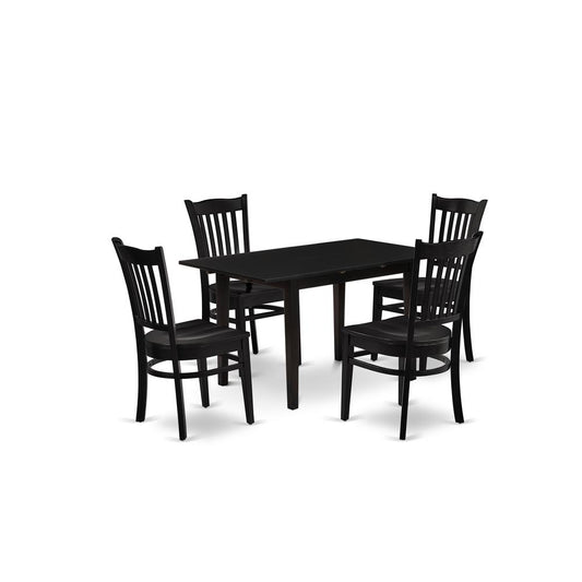 Dining Table - Dining Chairs NOGR5 - BLK - W By East West Furniture | Dining Sets | Modishstore
