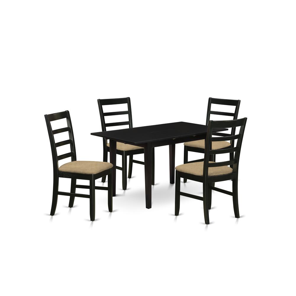Dining Table - Dining Chairs NOPF5 - BLK - C By East West Furniture | Dining Sets | Modishstore
