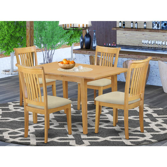 Dining Room Set Oak NOPO5-OAK-C By East West Furniture | Dining Sets | Modishstore