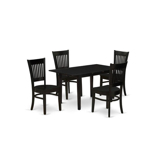 Dining Table - Dining Chairs NOVA5 - BLK - W By East West Furniture | Dining Sets | Modishstore