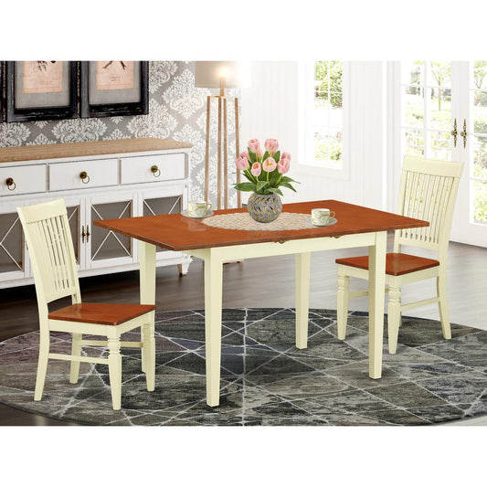 Dining Room Set Buttermilk & Cherry NOWE3-BMK-W By East West Furniture | Dining Sets | Modishstore
