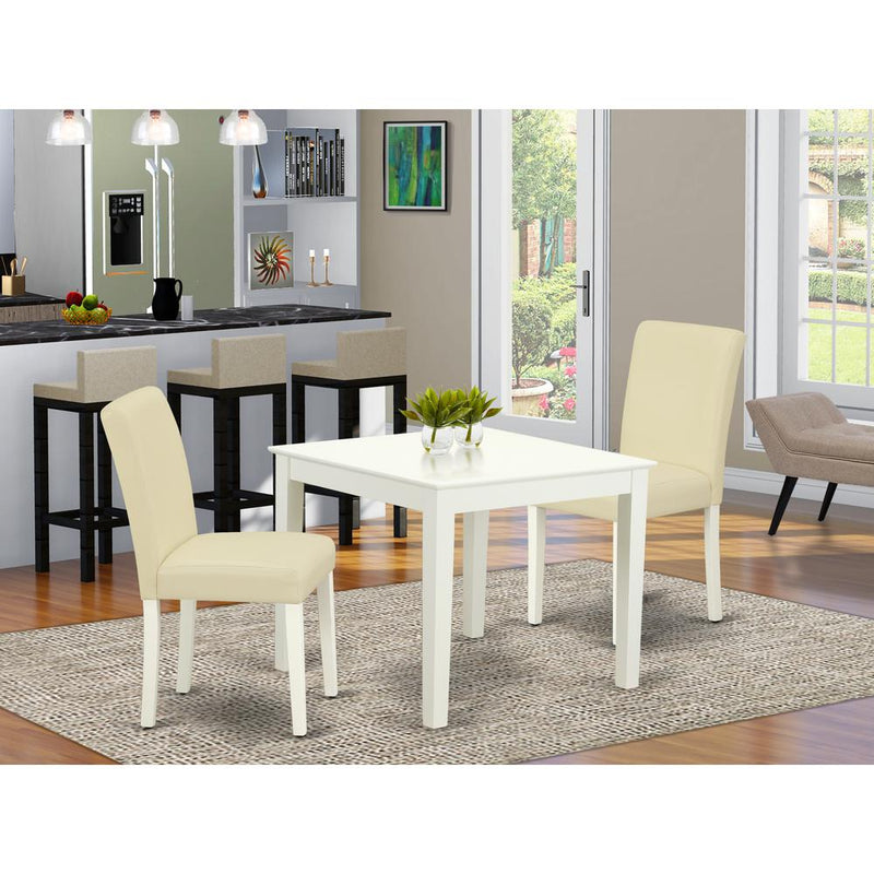 Dining Room Set Linen White OXAB3-LWH-64 By East West Furniture | Dining Sets | Modishstore