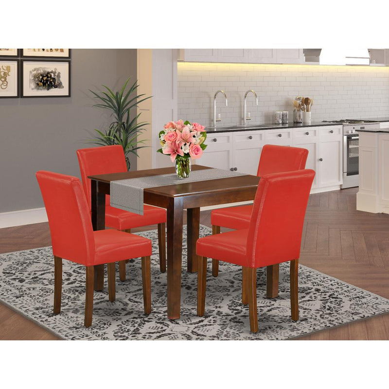 Dining Room Set Mahogany OXAB5-MAH-72 By East West Furniture | Dining Sets | Modishstore