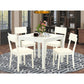 Dining Room Set Linen White OXAD5-LWH-LC By East West Furniture | Dining Sets | Modishstore