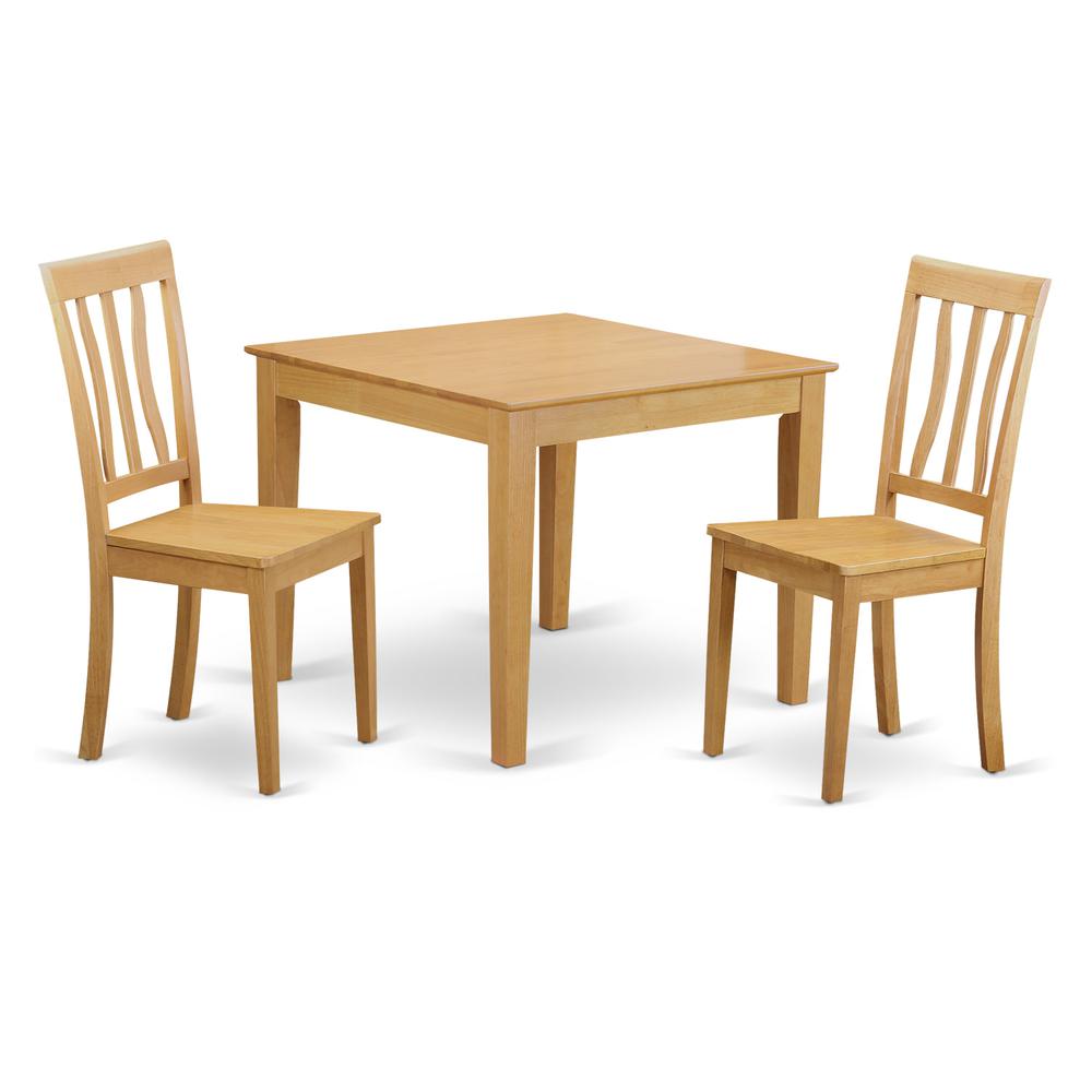 3 Pc Small Kitchen Table And Chairs Set -Square Kitchen Table And 2 Dining Chairs By East West Furniture | Dining Sets | Modishstore - 2