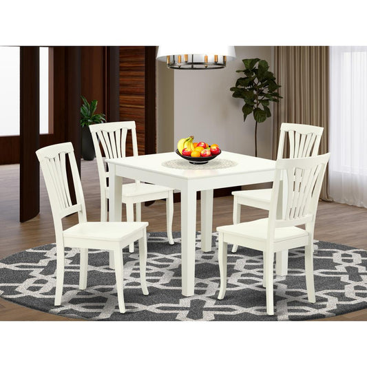 Dining Room Set Linen White OXAV5-LWH-W By East West Furniture | Dining Sets | Modishstore