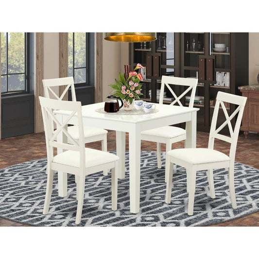 Dining Room Set Linen White OXBO5-LWH-LC By East West Furniture | Dining Sets | Modishstore