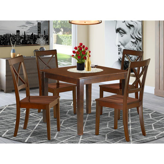 Dining Room Set Mahogany OXBO5-MAH-W By East West Furniture | Dining Sets | Modishstore