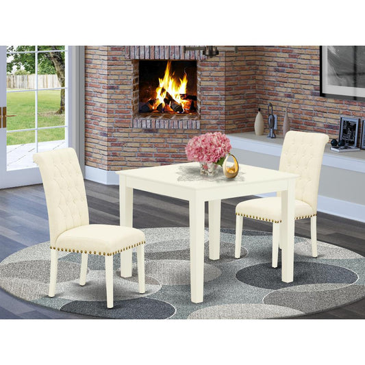Dining Room Set Linen White OXBR3-LWH-02 By East West Furniture | Dining Sets | Modishstore