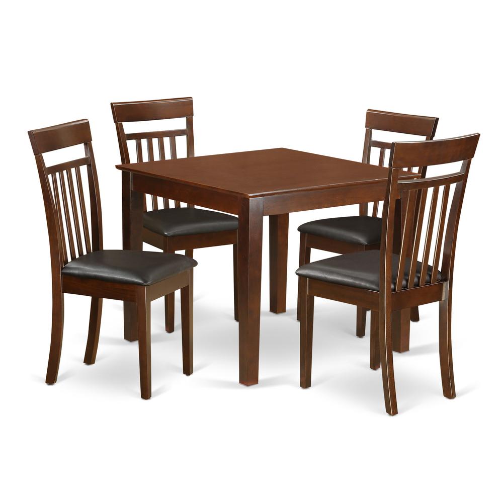 5 Pc Kitchen Table set with a Dining Table and 4 Kitchen Chairs in Mahogany By East West Furniture | Dining Sets | Modishstore