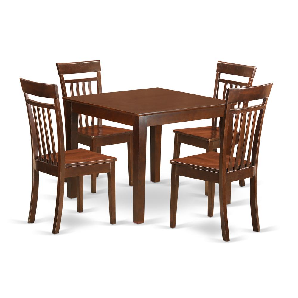 5 Pc Small Kitchen Table set with a Dining Table and 4 Dining Chairs in Mahogany By East West Furniture | Dining Sets | Modishstore