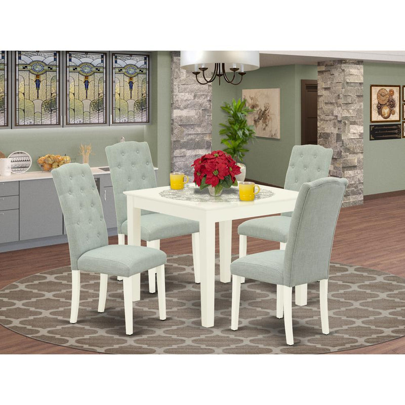 Dining Room Set Linen White OXCE5-LWH-15 By East West Furniture | Dining Sets | Modishstore