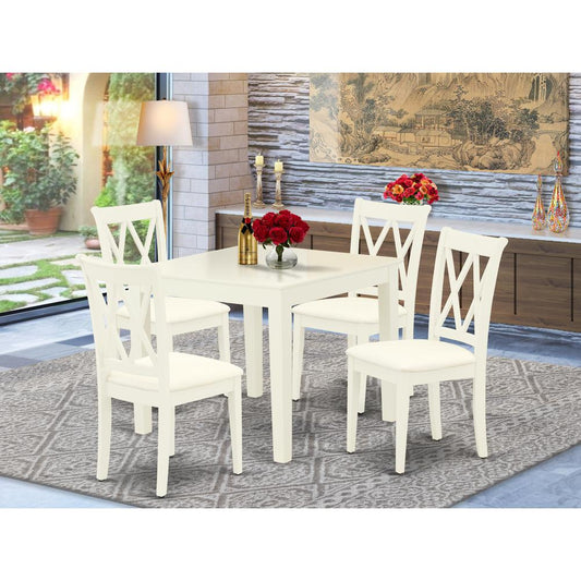Dining Room Set Linen White OXCL5-LWH-C By East West Furniture | Dining Sets | Modishstore