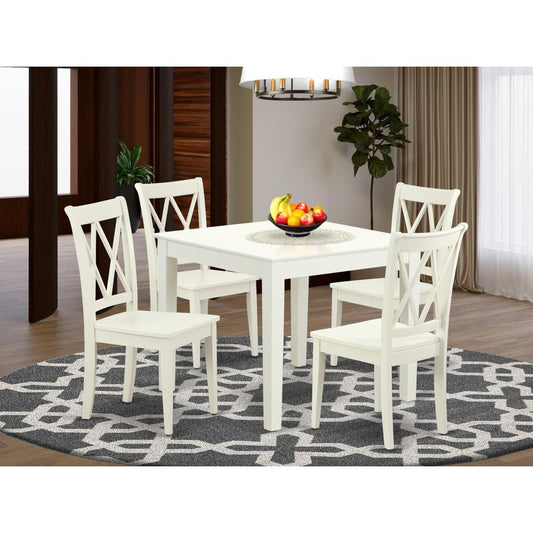 Dining Room Set Linen White OXCL5-LWH-W By East West Furniture | Dining Sets | Modishstore