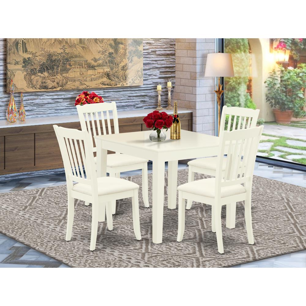 Dining Room Set Linen White OXDA5-LWH-C By East West Furniture | Dining Sets | Modishstore