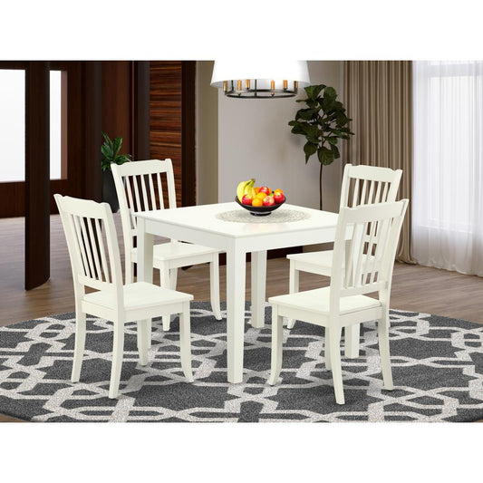 Dining Room Set Linen White OXDA5-LWH-W By East West Furniture | Dining Sets | Modishstore