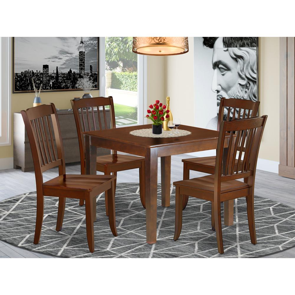 Dining Room Set Mahogany OXDA5-MAH-W By East West Furniture | Dining Sets | Modishstore