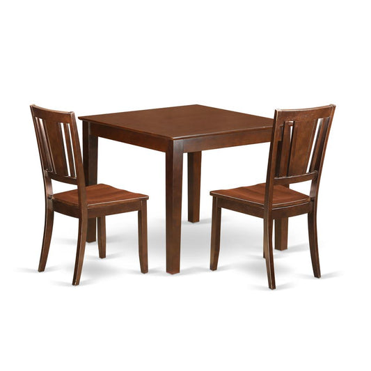 3 Pc Small Kitchen Table set with a Table and 2 Dining Chairs in Mahogany By East West Furniture | Dining Sets | Modishstore